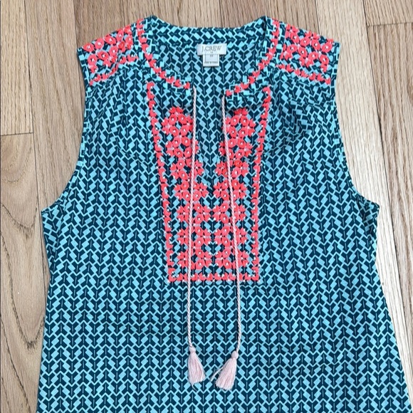 J Crew Tank Teal and Coral - Picture 3 of 3